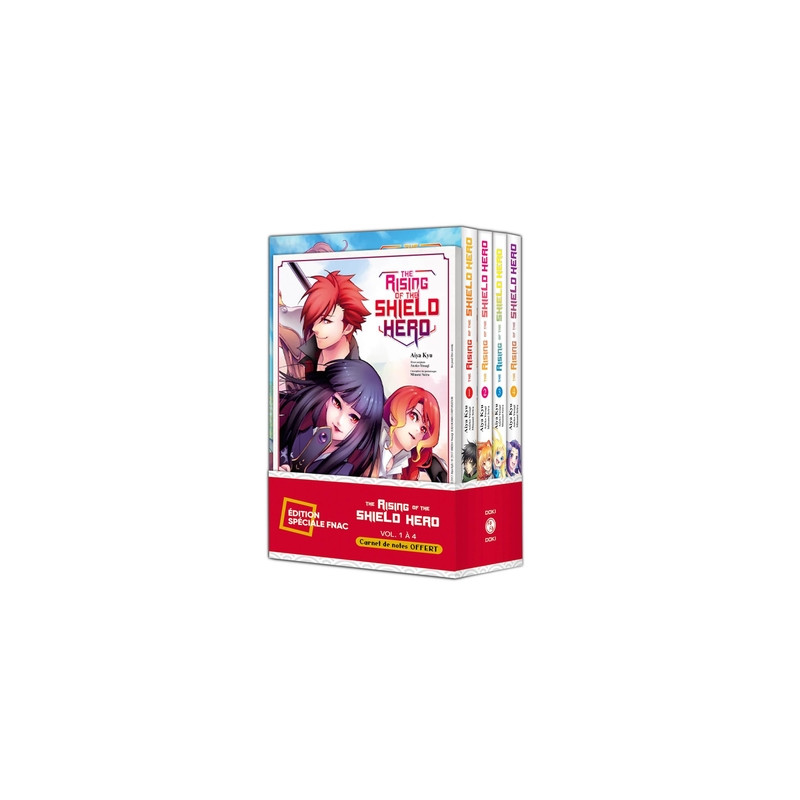 The Rising of the Shield Hero - pack spécial vol. 01 à 04 + carnet de notes offert