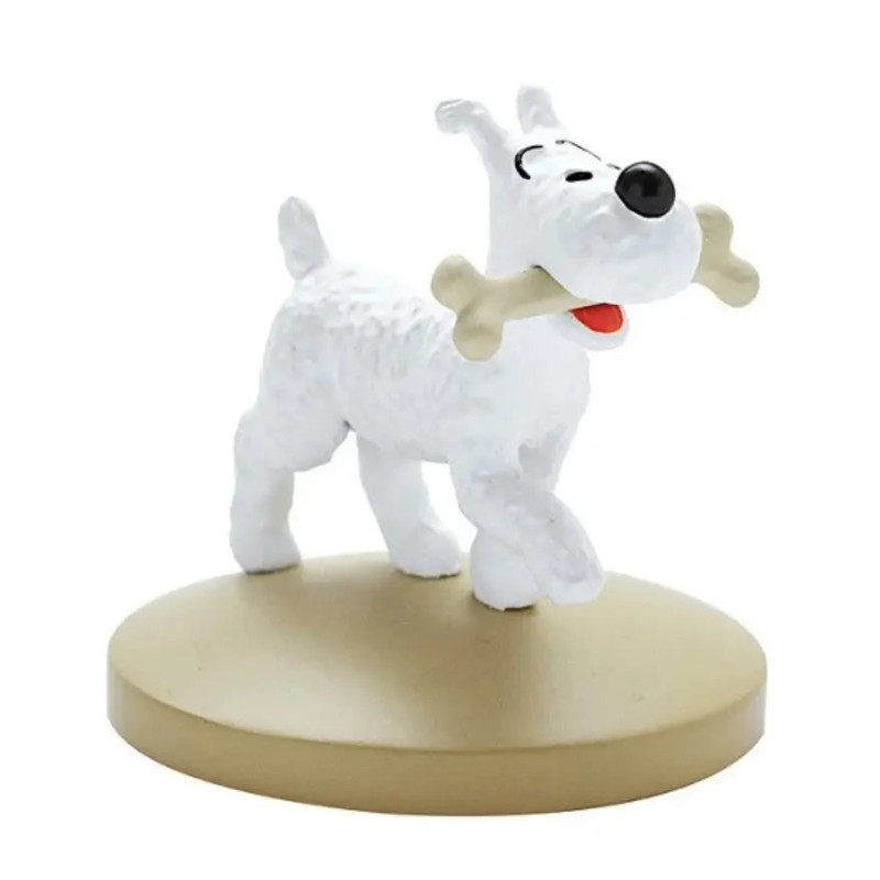 FIGURINE RESINE (COLLECTION 5 CM) MILOU AVEC UN OS