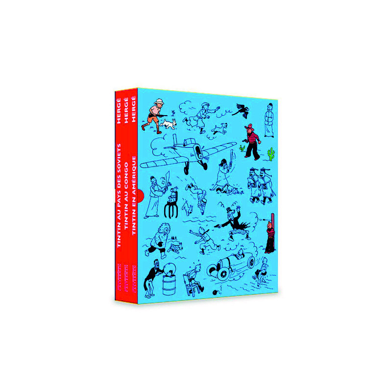 Coffret 3 volumes "Les colorisés" : Tintin en Amérique - Tintin au Congo - Tintin au pays des Soviets