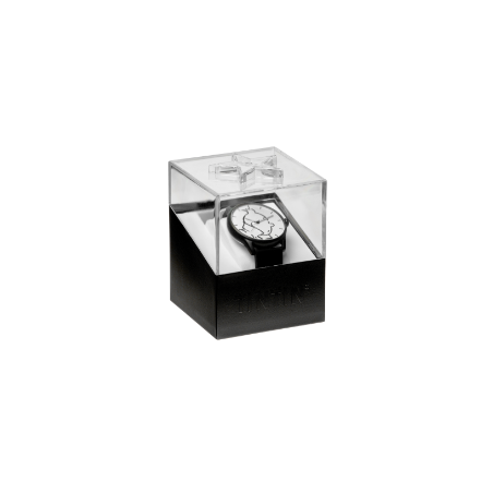 MONTRE - TINTIN - CLASSIC - « L » - CADRAN BLANC - BRACELET NOIR