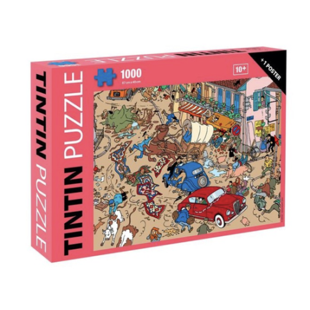 PUZZLE - TINTIN ACCIDENT SUR LA PLACE - 1000 pcs  POSTER